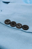 Blue Notched Lapel Single Breasted Men's Wedding Suits