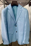 Blue Notched Lapel Single Breasted Men's Wedding Suits
