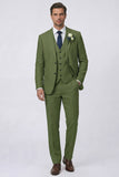 Blue Notched Lapel Single Breasted Men's Wedding Suits