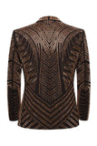 Sparkly Gold 2-piece Open Front Men's Prom Suits