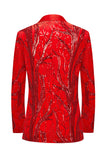 Gold Shawl Lapel One Button Sequined Men's Blazer
