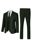 Dark Grey Notched Lapel Single Breasted 3-Piece Men's Wedding Suits