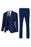 Dark Grey Notched Lapel Single Breasted 3-Piece Men's Wedding Suits