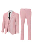 Dark Grey Notched Lapel Single Breasted 3-Piece Men's Wedding Suits