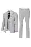 Dark Grey Notched Lapel Single Breasted 3-Piece Men's Wedding Suits