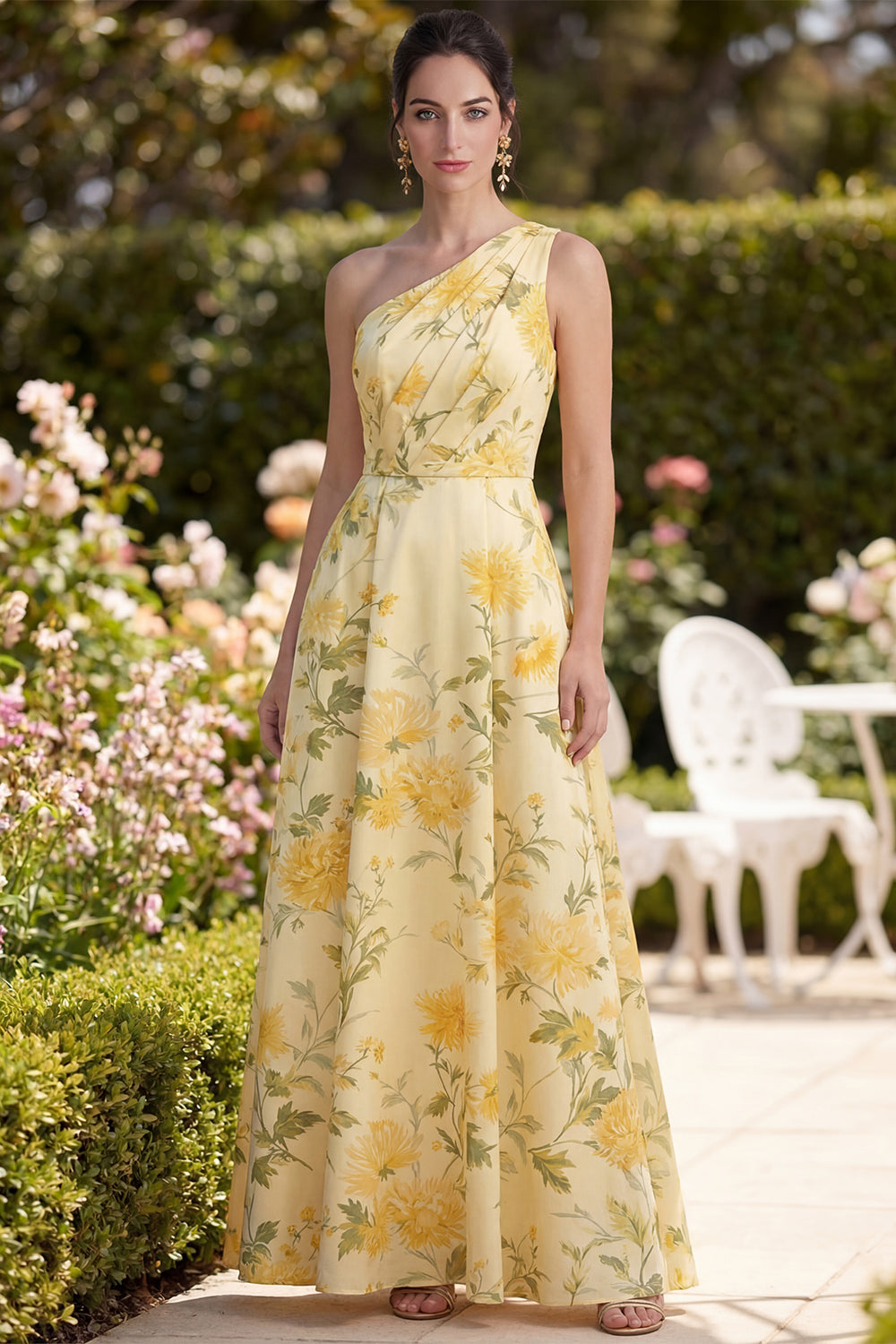butter yellow ruched dress Ruched Voile Midi Dress (Butter Yellow)