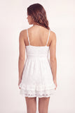 White Lace A-Line Spaghetti Straps Mini Graduation Dress