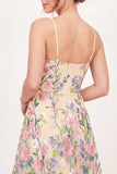 Tulle Floral A-Line Embroidered Yellow Mini Homecoming Dress