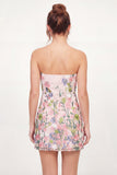 Tulle Strapless Floral Bodycon Embroidered Pink Mini Homecoming Dress