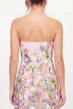Tulle Strapless Floral Bodycon Embroidered Pink Mini Homecoming Dress