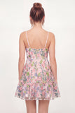 Floral Tulle A-Line Embroidered Pink Mini Homecoming Dress