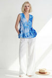 Pink One Button 2-Piece V Neck Printed Women Suits