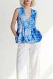 Pink One Button 2-Piece V Neck Printed Women Suits