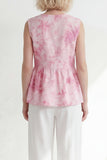Pink One Button 2-Piece V Neck Printed Women Suits