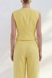 2 Piece Yellow Butter Shawl Lapel Double Breasted Business Suits with Pockets
