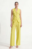 2 Piece Lemon Yellow Single Breasted Peak Lapel Business Suits