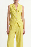 2 Piece Lemon Yellow Single Breasted Peak Lapel Business Suits