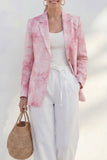 Blue Notched Lapel Single Breasted Slim Fit Women Suit