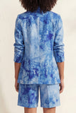 Blue Notched Lapel Single Breasted Slim Fit Short Women Suit