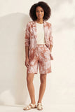 Blue Notched Lapel Single Breasted Slim Fit Short Women Suit