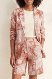 Blue Notched Lapel Single Breasted Slim Fit Short Women Suit