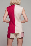 2 Piece Peaked Lapel ColorBlock Light Khaki Women Suits