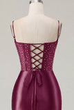 Navy Corset Satin Bodycon Embroidered Homecoming Dress