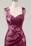 Navy Satin Ruched Embroidered Bodycon Homecoming Dress