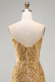 Sparkly Golden Bodycon Sweetheart Sequins Mini Homecoming Dress