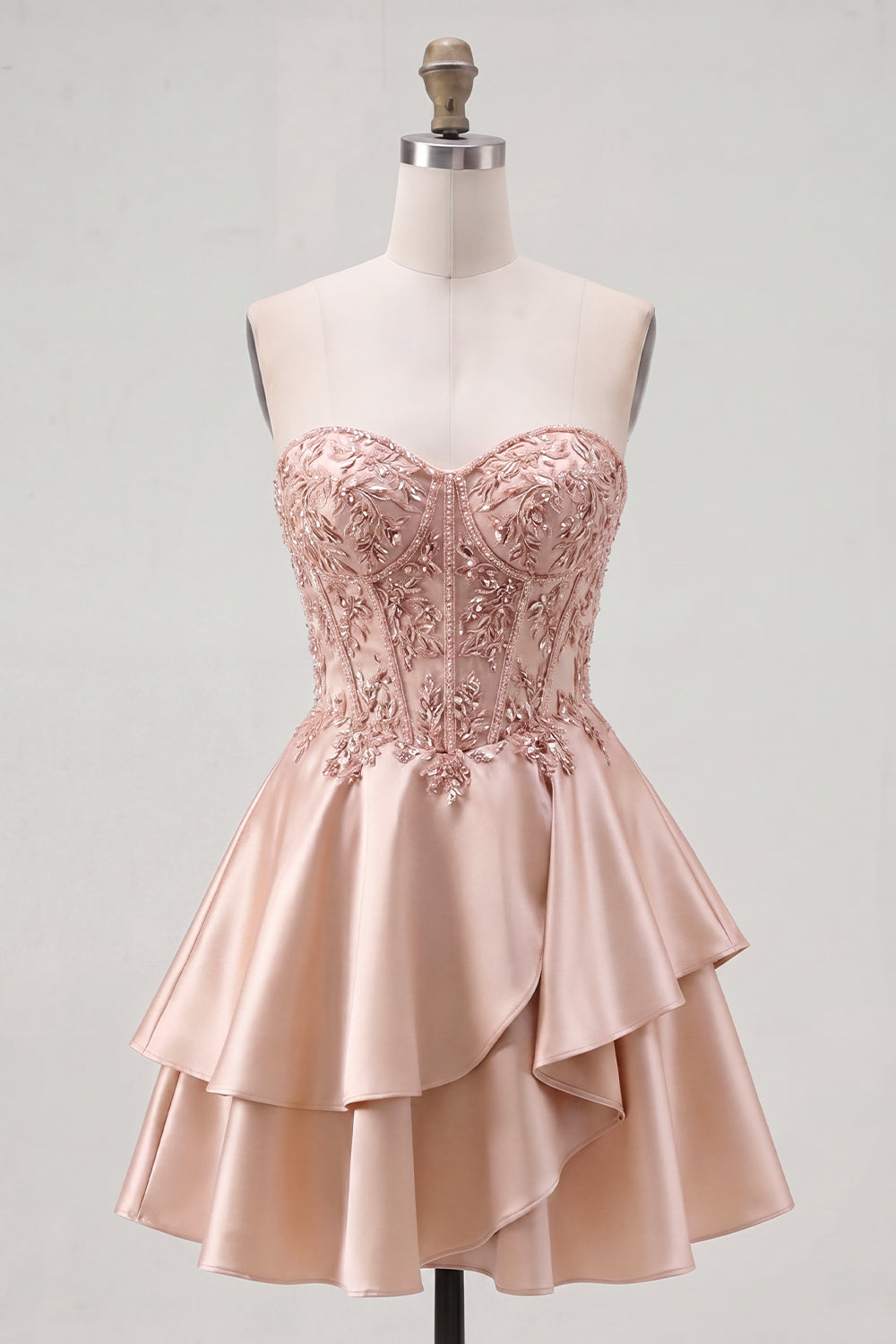champagne pink homecoming dress Cicinia Off The Shoulder Pink Homecoming Dresses Short Glitter Tulle A-Line Appliques Lace Mini Dress