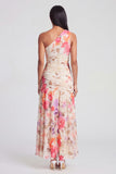 Ivory One Shoulder A Line Maxi Floral Dress