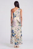 Ivory One Shoulder A Line Maxi Floral Dress