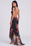 Ivory Square Neck Floral Mermaid Maxi Dress