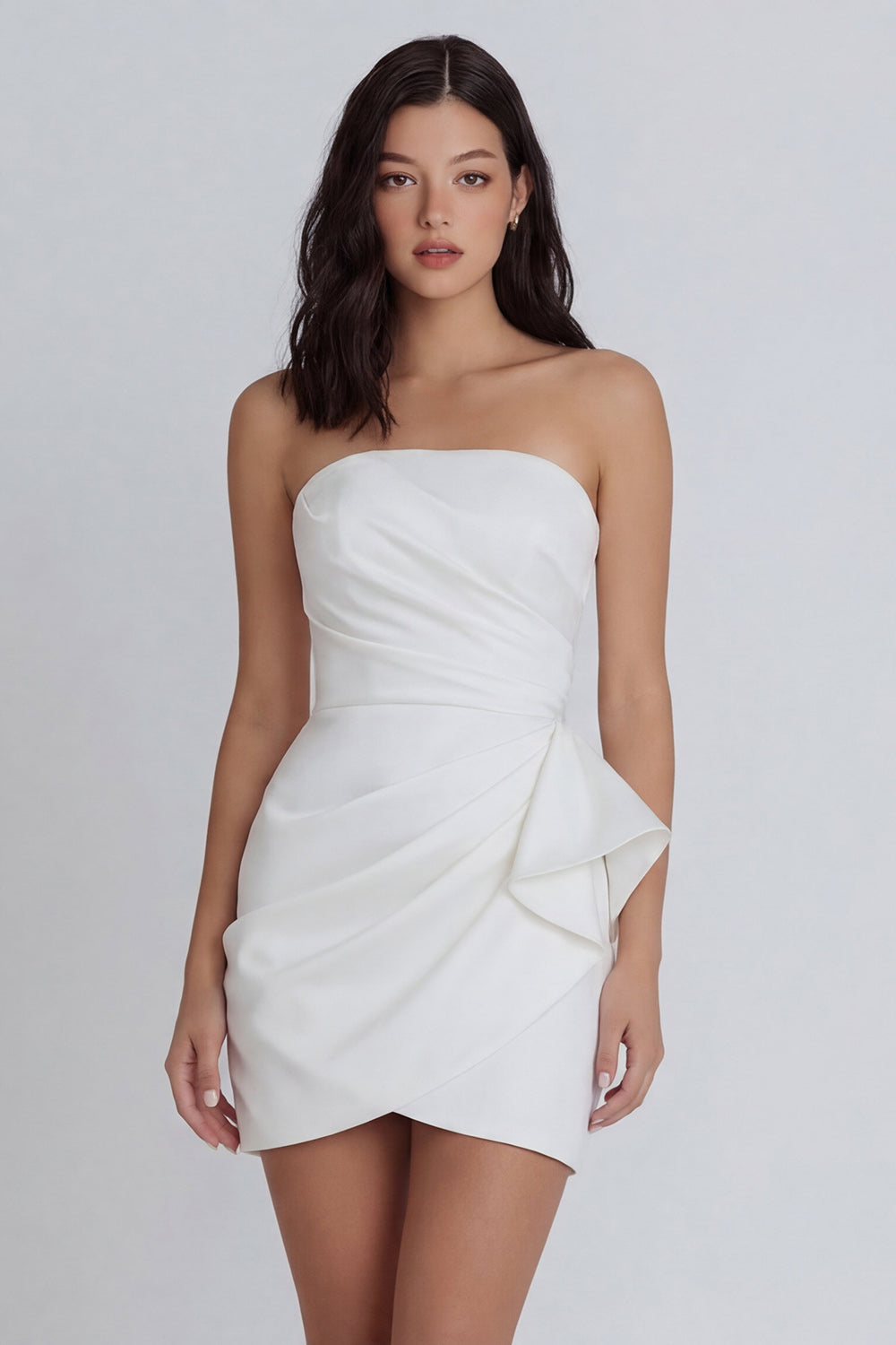 satin mini dress ivory Satin Secret Mini Dress - Ivory, XS | Hazel and Olive