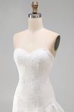Ivory Sweetheart A-Line Appliqued Beaded Mini Dress with Ruffles