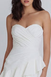 Sweetheart A-Line Ruched Short Graduation Dress with Ruffles