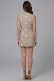 Khaki Single-Breasted Floral 2-piece Work Suits