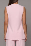 2 Piece Pink V Neck Work Suits