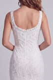 Elegant Square Neck Sequin Floral Beaded Pearl Homecoming Dress