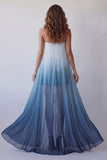 Lake Blue Chiffon Strapless Bodycon Mini Formal Dress