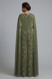 Eucalyptus V Neck Floral Mother of the Bride Jumpsuit with Cape