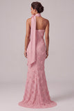 Pink Strapless Mermaid Floral Long Mother Of the Bride Dress