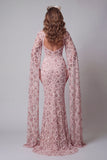 High Neck Blush Sequin Mermiad Pageant Dress