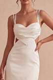 Bodycon White Cut Out Spaghetti Straps Mini Dress