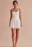 White A Line Corset Lace Mini Dress