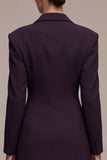 Black Single Breasted Peak Lapel Short Blazer Dress