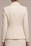 2 Piece Notched Lapel Ivory Single Breasted Short Business Dress