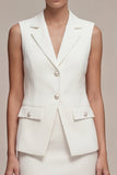 White Short 2 Piece Notched Lapel Slim Fit Single Breasted Business Dress