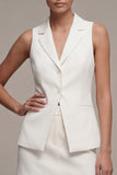 2 Piece Notched Lapel Slim Fit White Short Single Breasted Business Dress