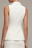 2 Piece Notched Lapel Slim Fit White Short Single Breasted Business Dress